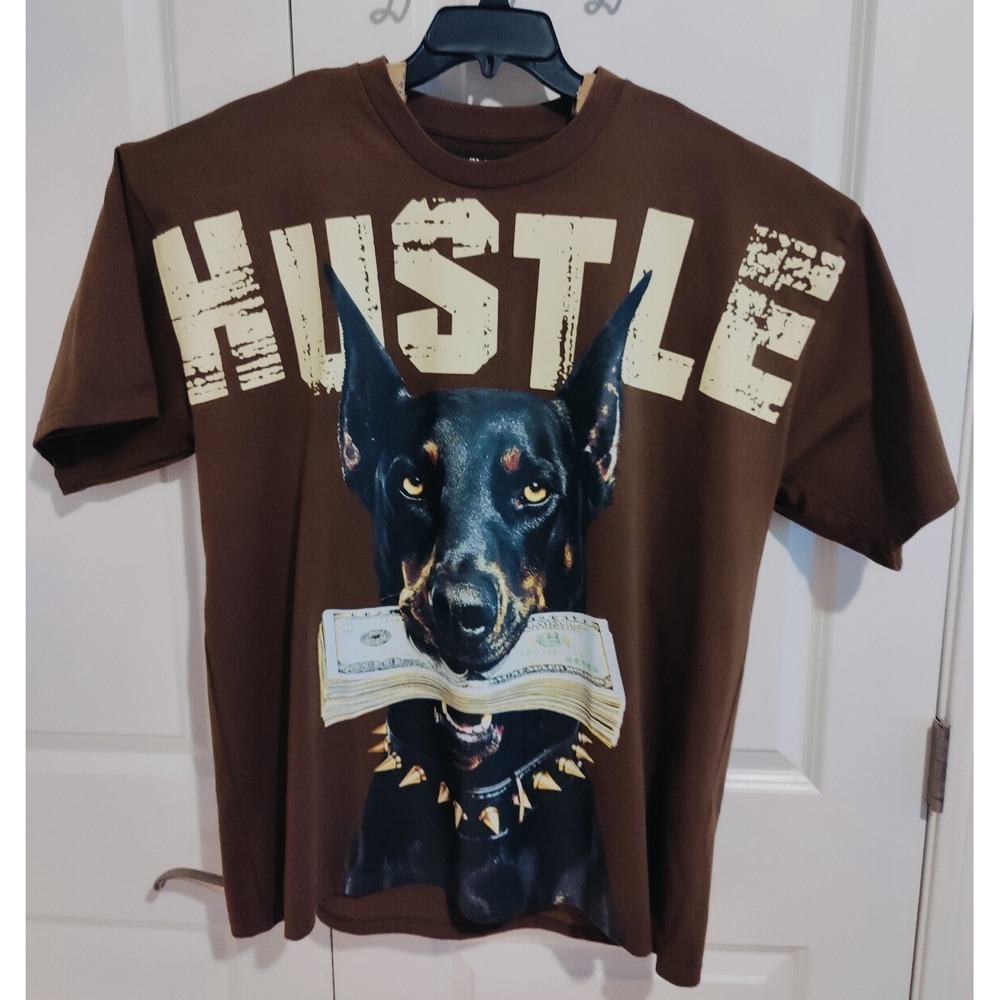 Doberman Tshirt Brown XL BrandMakers Loyal To The Hustle thick cotton shirt
